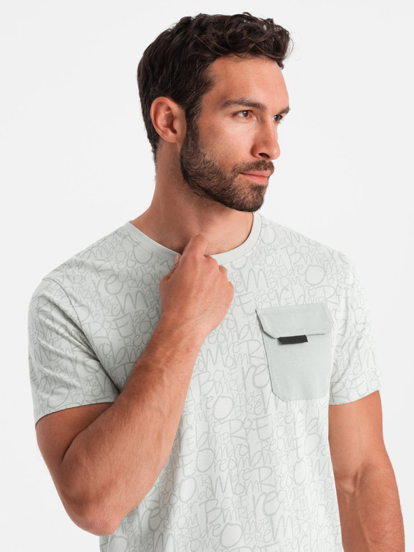 Ombre Clothing Hellgrünes Herren-Taschen-T-Shirt Ombre Clothing