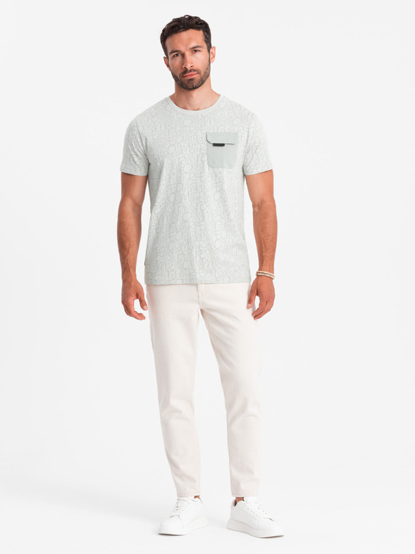 Ombre Clothing Hellgrünes Herren-Taschen-T-Shirt Ombre Clothing