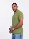 Ombre Clothing Grünes Herren-Strick-Poloshirt Ombre Clothing
