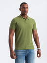 Ombre Clothing Grünes Herren-Strick-Poloshirt Ombre Clothing