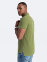 Ombre Clothing Grünes Herren-Strick-Poloshirt Ombre Clothing