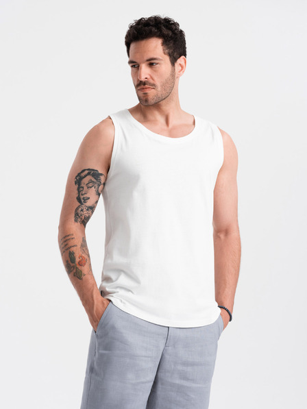 Ombre Clothing Weißes Herren Tank Top aus Baumwolle Ombre Clothing