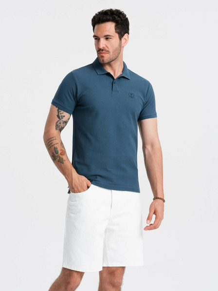 Ombre Clothing Blaues Herren-Poloshirt Basic Ombre Clothing