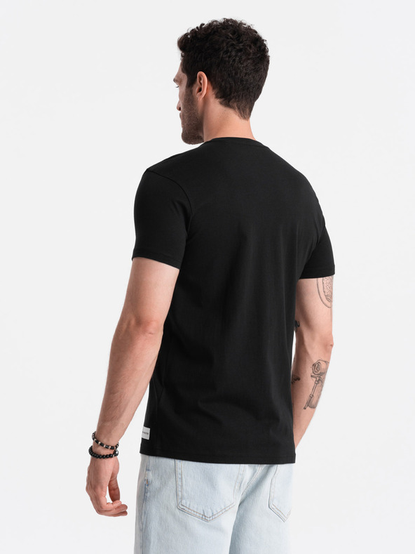 Ombre Clothing Schwarzes bedrucktes Herren-T-Shirt Ombre Clothing