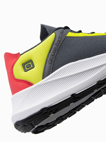 Ombre Clothing Dunkelgraue Herren-Turnschuhe mit Neon-Sohlen Ombre Clothing