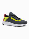 Ombre Clothing Dunkelgraue Herren-Turnschuhe mit Neon-Sohlen Ombre Clothing