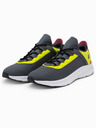 Ombre Clothing Dunkelgraue Herren-Turnschuhe mit Neon-Sohlen Ombre Clothing