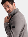 Ombre Clothing Graue Herrenjacke mit hohem Kragen und Fleece-Innenseite Ombre Clothing
