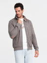 Ombre Clothing Graue Herrenjacke mit hohem Kragen und Fleece-Innenseite Ombre Clothing