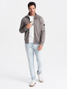 Ombre Clothing Graue Herrenjacke mit hohem Kragen und Fleece-Innenseite Ombre Clothing