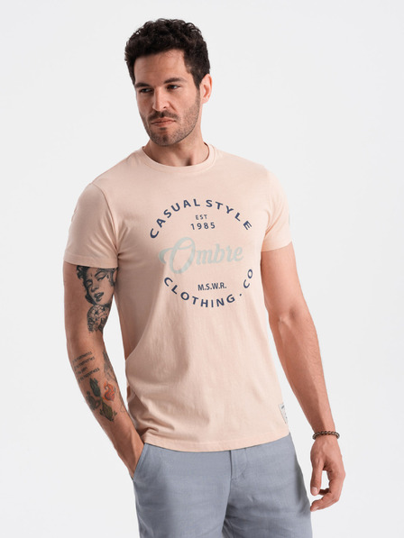 Ombre Clothing Hellrosa Herren T-Shirt bedruckt Ombre Kleidung