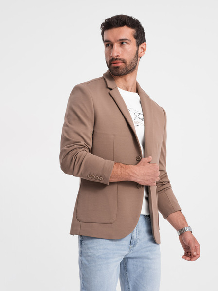 Ombre Clothing Beige Herren Blazer mit Taschen Ombre Clothing