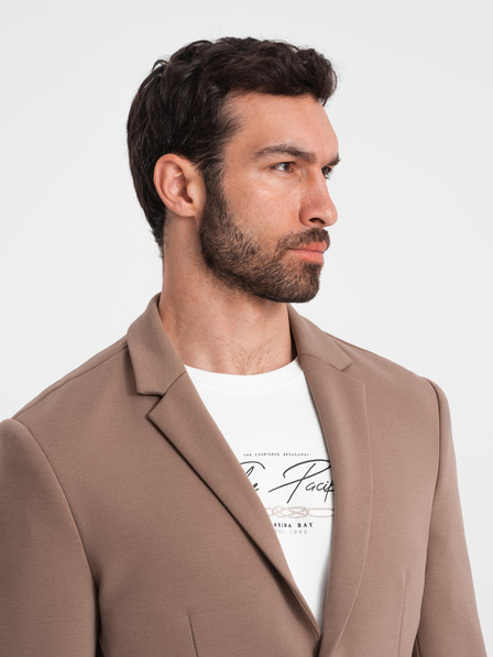 Ombre Clothing Beige Herren Blazer mit Taschen Ombre Clothing