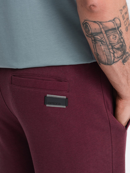 Ombre Clothing Burgunderfarbene Herren-Trainingsanzug-Shorts Ombre Clothing