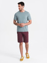 Ombre Clothing Burgunderfarbene Herren-Trainingsanzug-Shorts Ombre Clothing