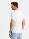 Ombre Clothing Weißes und blaues Herren-T-Shirt aus Baumwolle Ombre Clothing