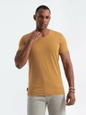 Ombre Clothing Senffarbenes Herren T-Shirt aus Baumwolle mit Rundhalsausschnitt Ombre Clothing
