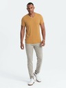 Ombre Clothing Senffarbenes Herren T-Shirt aus Baumwolle mit Rundhalsausschnitt Ombre Clothing