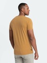 Ombre Clothing Senffarbenes Herren T-Shirt aus Baumwolle mit Rundhalsausschnitt Ombre Clothing