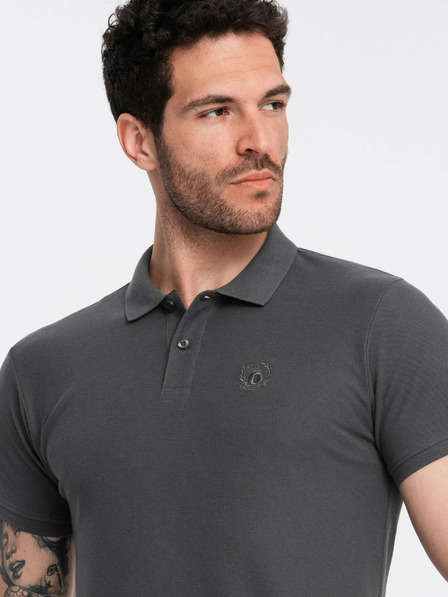 Ombre Clothing Graues Herren-Poloshirt Ombre Clothing