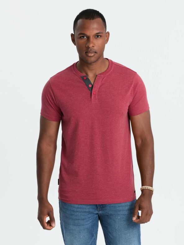 Ombre Clothing Rotes Herren T-Shirt mit Rundhalsausschnitt Ombre Clothing