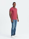 Ombre Clothing Rotes Herren T-Shirt mit Rundhalsausschnitt Ombre Clothing