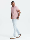 Ombre Clothing Melangefarbenes Herren-Poloshirt mit gestreiftem Kragen Ombre Clothing