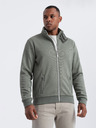 Ombre Clothing Khakifarbene Herrenjacke mit hohem Kragen und Fleece-Innenseite Ombre Clothing
