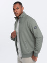 Ombre Clothing Khakifarbene Herrenjacke mit hohem Kragen und Fleece-Innenseite Ombre Clothing