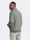 Ombre Clothing Khakifarbene Herrenjacke mit hohem Kragen und Fleece-Innenseite Ombre Clothing