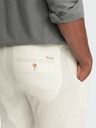 Ombre Clothing Cremefarbene Herren-Chinohose mit Leinenanteil Ombre Clothing