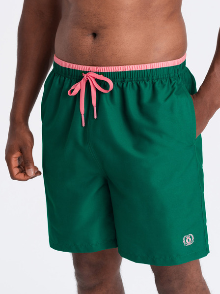 Ombre Clothing Grüne Herren-Badeanzüge mit Rippenmuster Ombre Clothing