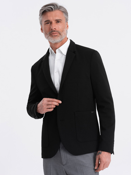 Ombre Clothing Schwarzer Herrenblazer mit Taschen Ombre Clothing