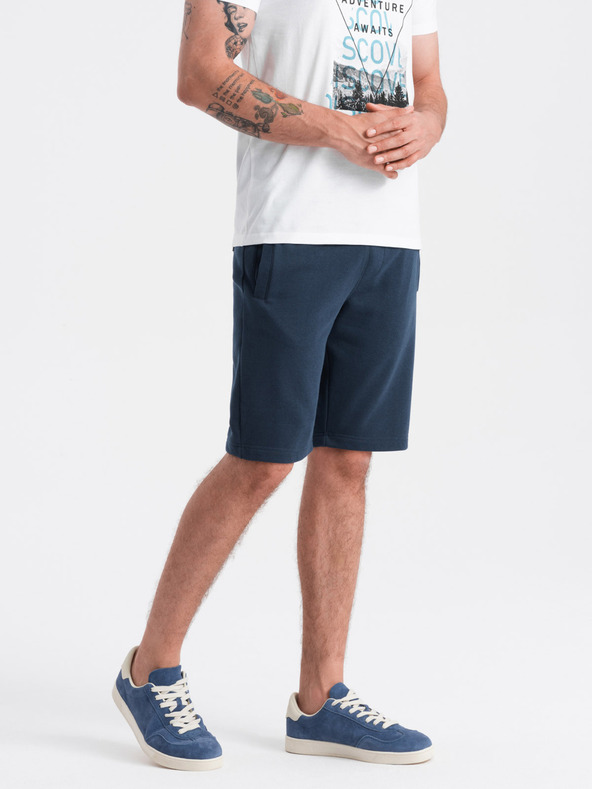 Ombre Clothing Dunkelblau Herren Basic Sweat Shorts Ombre Kleidung