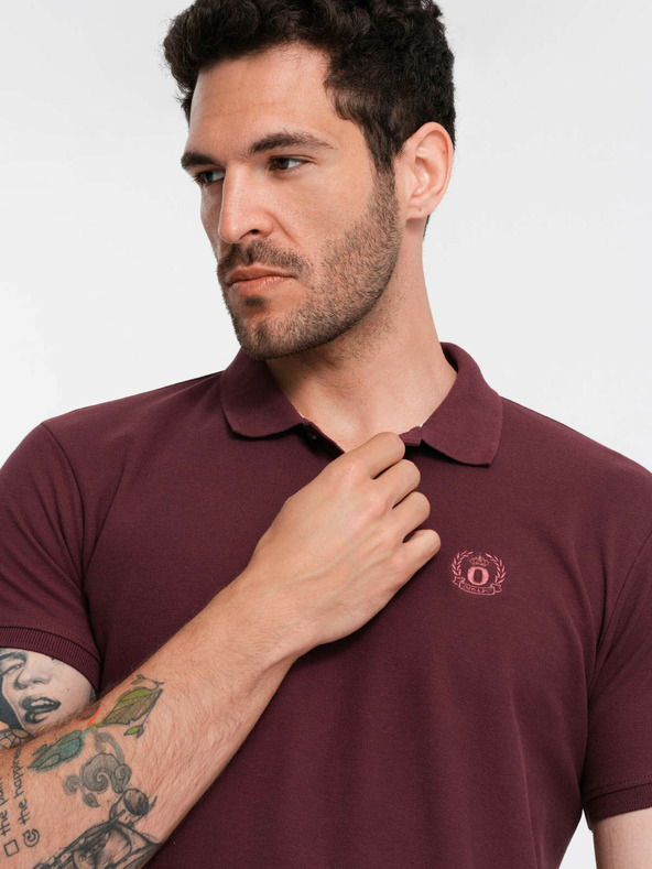 Ombre Clothing Burgunderfarbenes Herren-Poloshirt Ombre Clothing