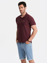 Ombre Clothing Burgunderfarbenes Herren-Poloshirt Ombre Clothing