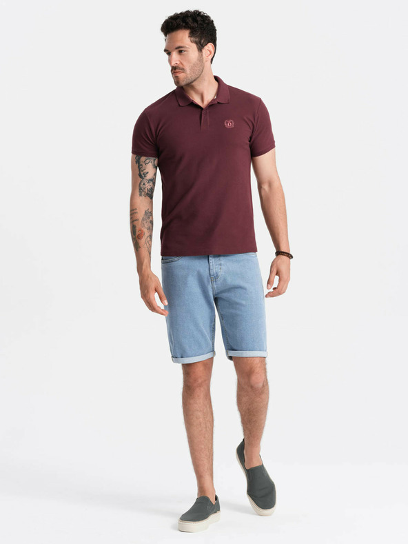 Ombre Clothing Burgunderfarbenes Herren-Poloshirt Ombre Clothing
