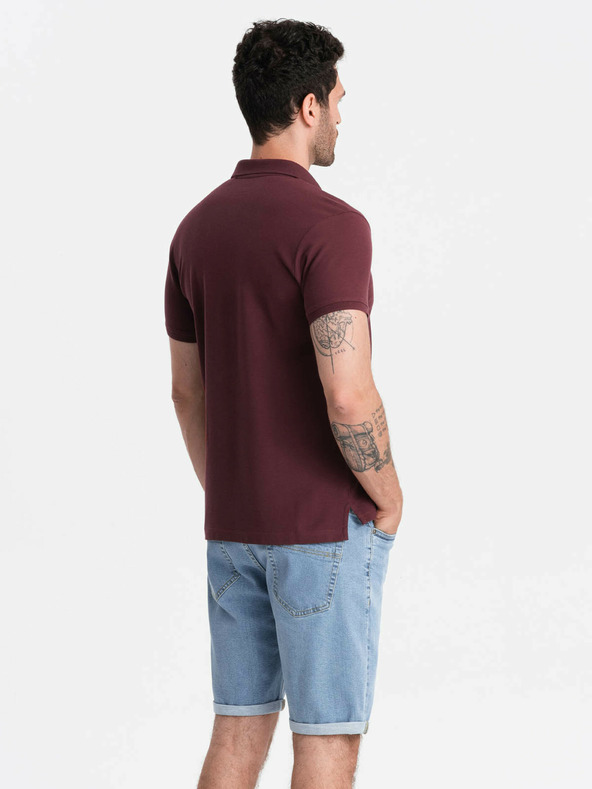 Ombre Clothing Burgunderfarbenes Herren-Poloshirt Ombre Clothing