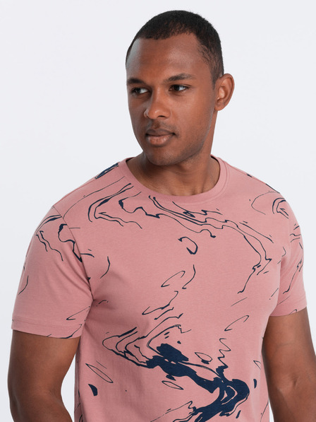 Ombre Clothing Pinkes gemustertes Herren-T-Shirt Ombre Clothing