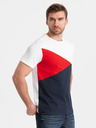 Ombre Clothing Rot-weißes Herren-T-Shirt aus Baumwolle Ombre Clothing
