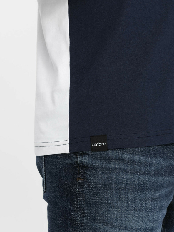 Ombre Clothing Rot-weißes Herren-T-Shirt aus Baumwolle Ombre Clothing