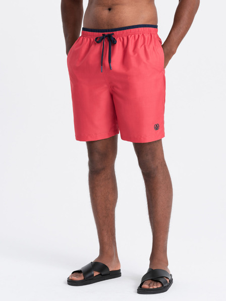 Ombre Clothing Korallefarbene Herren-Badeanzüge mit Rippenmuster Ombre Clothing