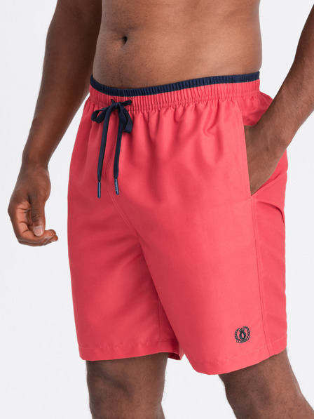 Ombre Clothing Korallefarbene Herren-Badeanzüge mit Rippenmuster Ombre Clothing