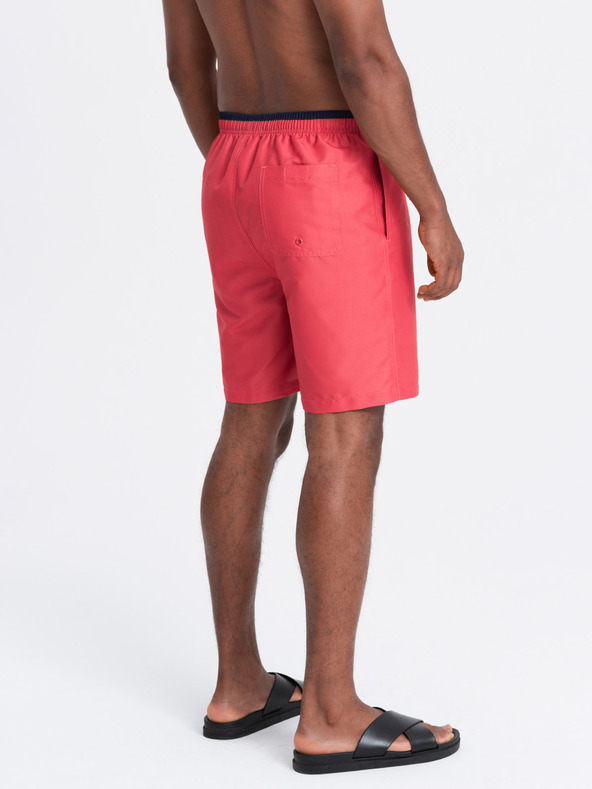 Ombre Clothing Korallefarbene Herren-Badeanzüge mit Rippenmuster Ombre Clothing