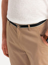 Ombre Clothing Beige Herren-Chinohose mit Ziergürtel Ombre Clothing