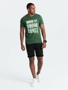 Ombre Clothing Grünes Herren-T-Shirt aus Baumwolle Ombre Clothing
