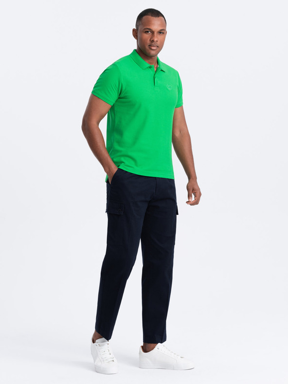 Ombre Clothing Grünes Herren-Poloshirt Basic Ombre Clothing