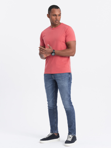 Ombre Clothing Korallenrotes Herren-T-Shirt Ombre Clothing