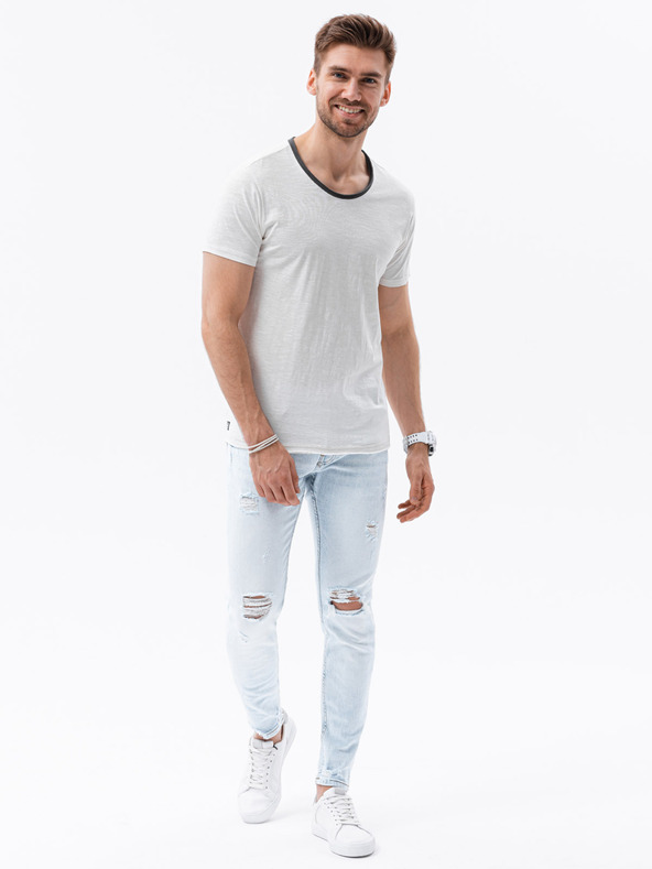 Ombre Clothing Cremefarbenes Herren-T-Shirt Ombre Clothing