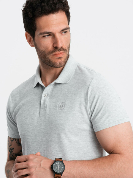 Ombre Clothing Hellgraues Herren-Poloshirt Ombre Clothing